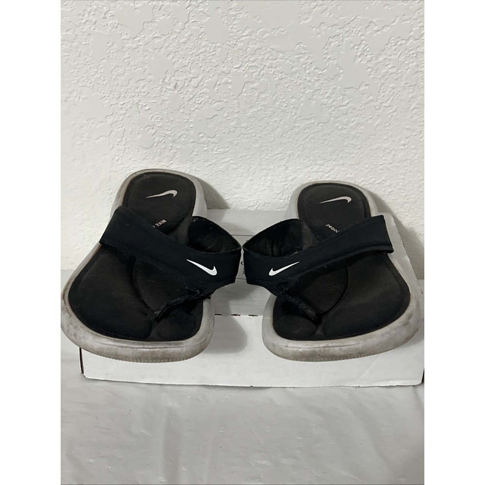 Nike Comfort Footbed Womens Size 9 Black White Thong Flip Flops Sandals Athletic - Picture 6 of 6